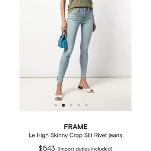 Frame Le high Skinny Crop Rivet Jeans